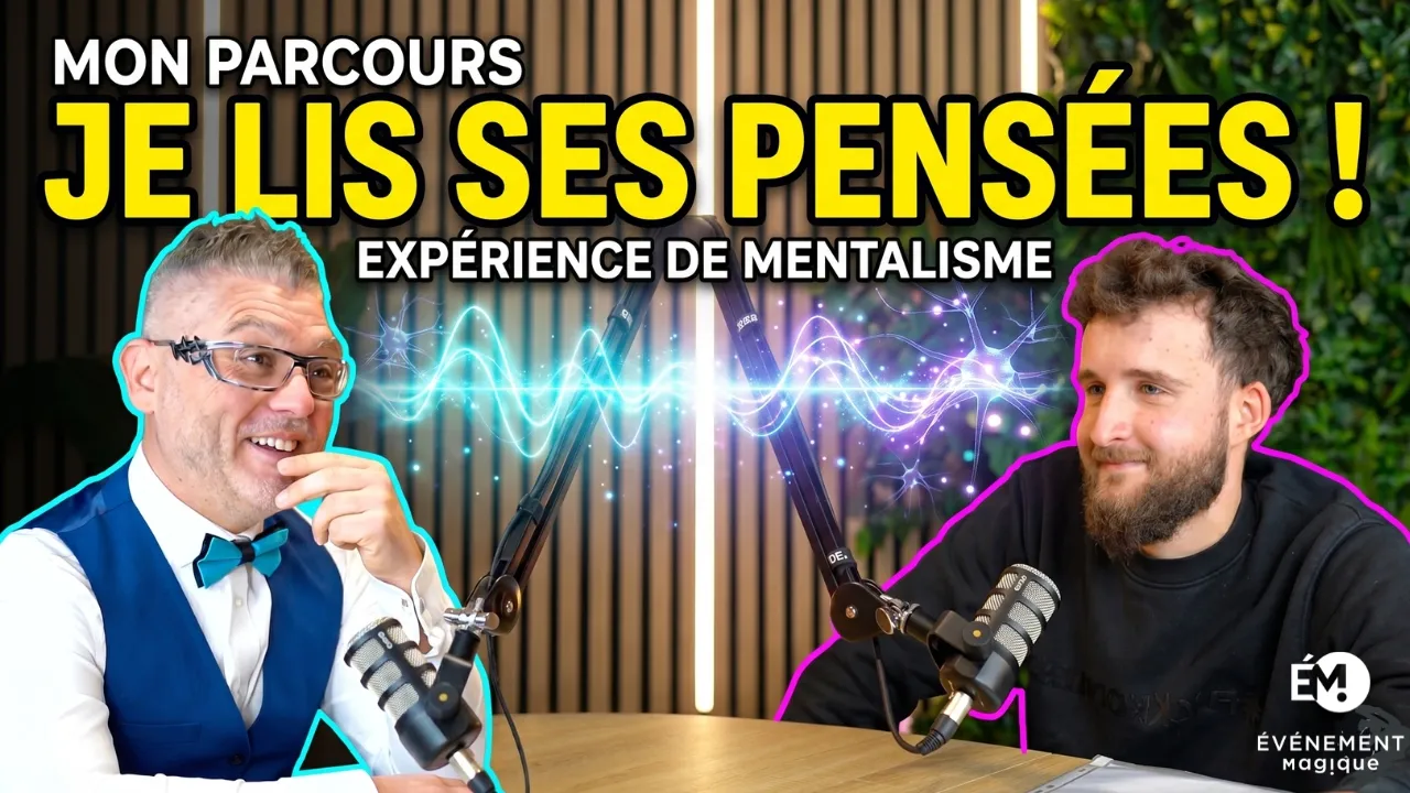je lis dans les pensées dans un podcast ou l'on parle de mon métier de conférencier et de mentaliste.